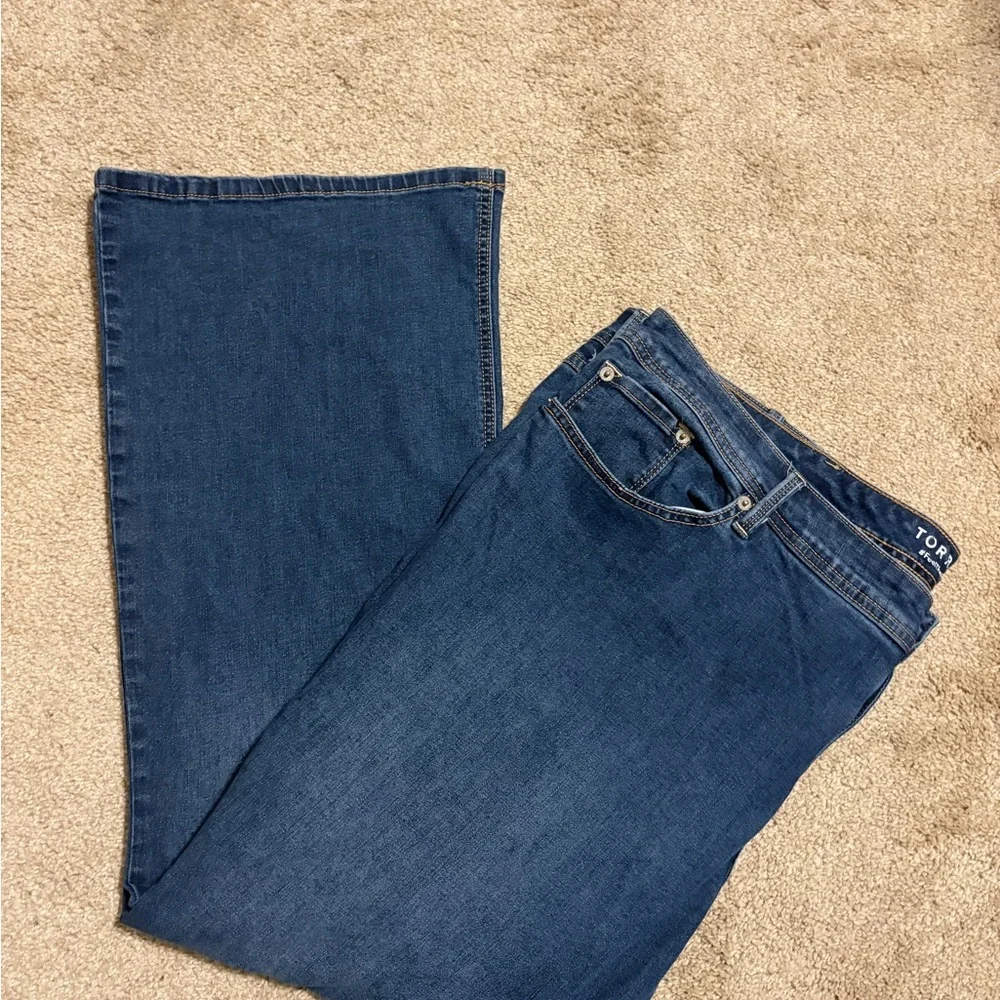 Torrid Dark Blue Flare Bootcut Super Stretch Women's Jeans Size 26 Western Rodeo